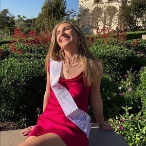 Planet Blue Pink Silk Slip Dress